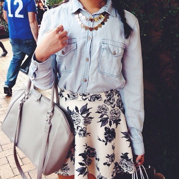 White floral circle skirt