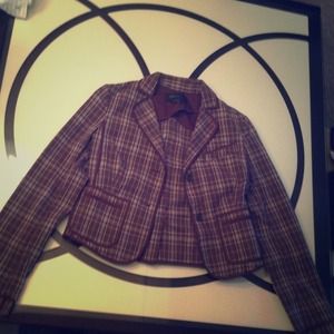 BCBG Max Azria Brown plaid blazer