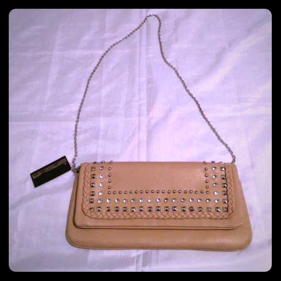 Sasha Handbags - 🛍GIFTED 🛍 Sasha • Rhinestone Studded •Tan•Clutch