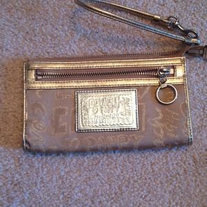 Gold Coach Wristlet