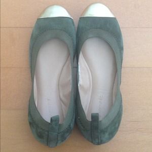 Military Green and Gold Aida Ballet Flats