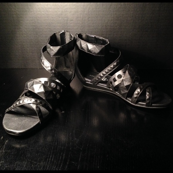 Black studded Rock & Republic gladiator sandals