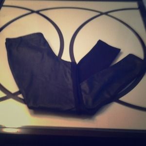 Leather front legging