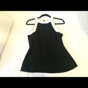 Banana republic black and white peplum.