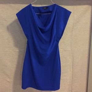 Royal blue belted dress. Size small