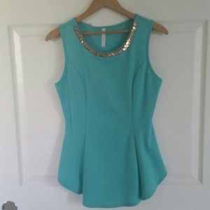 Teal peplum top