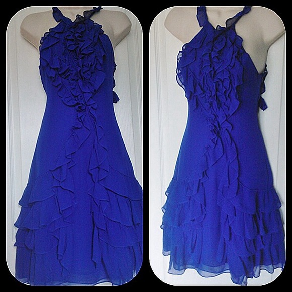 Gorgeous Karen Millen cobalt blue crepe dress - Picture 2 of 4