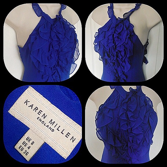 Gorgeous Karen Millen cobalt blue crepe dress - Picture 4 of 4