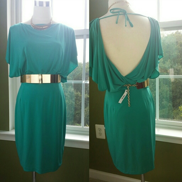 Green Jessica Simpson Backless Dress