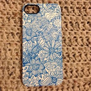 blue & white floral iphone 5/5s case