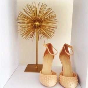 Zara Studded Beige Heels