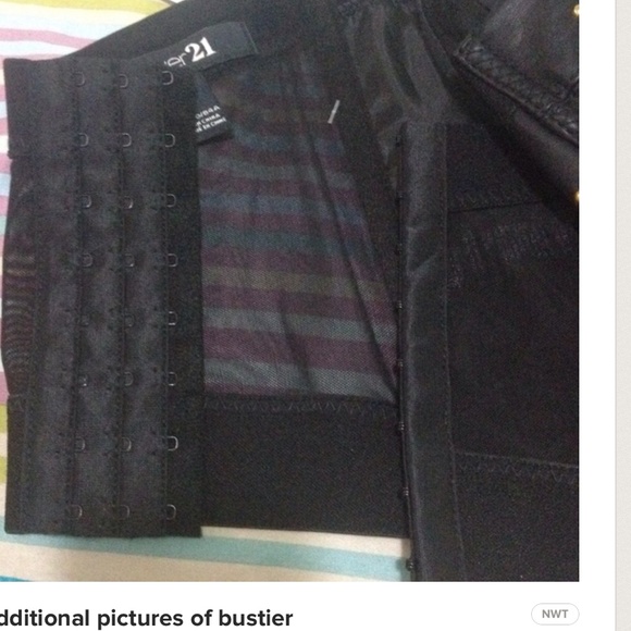 - Studded Faux Leather Bustier Top. - Picture 3 of 4