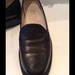 Chanel Black leather loafers