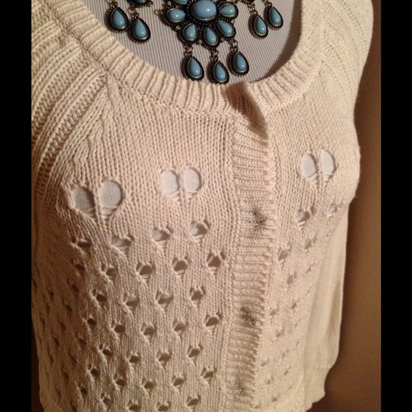 Anthropologie Sweaters - Crocheted Cut Out Anthro Cardi