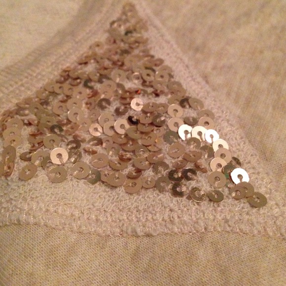Sequined tan sweater