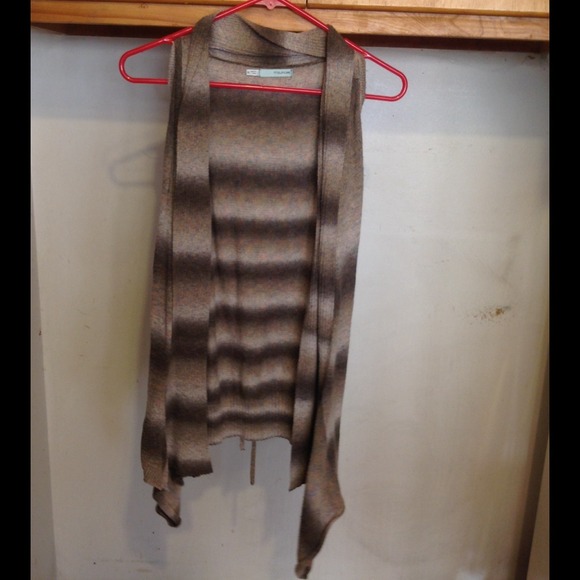 Dark brown and creme cardigan