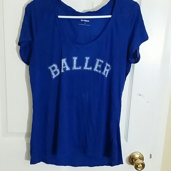 EXPRESS Cobalt Blue BALLER t-shirt