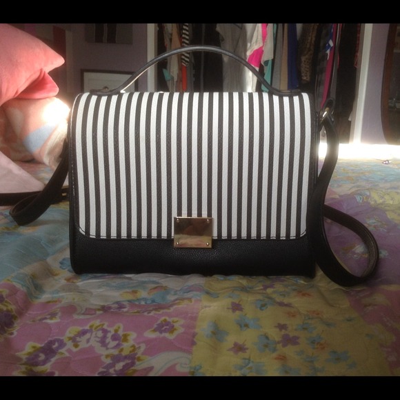 Stripe crossbody satchel
