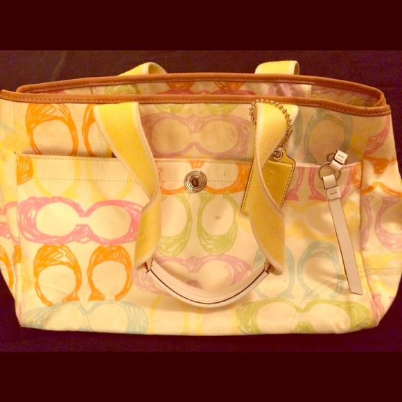 AUTHENTIC! Coach Signature Multi Colored Handbag