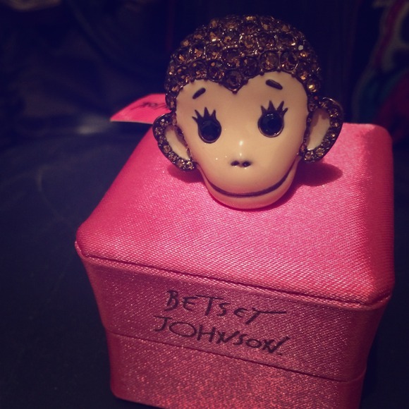 Sparkly Monkey Betsey Johnson Ring