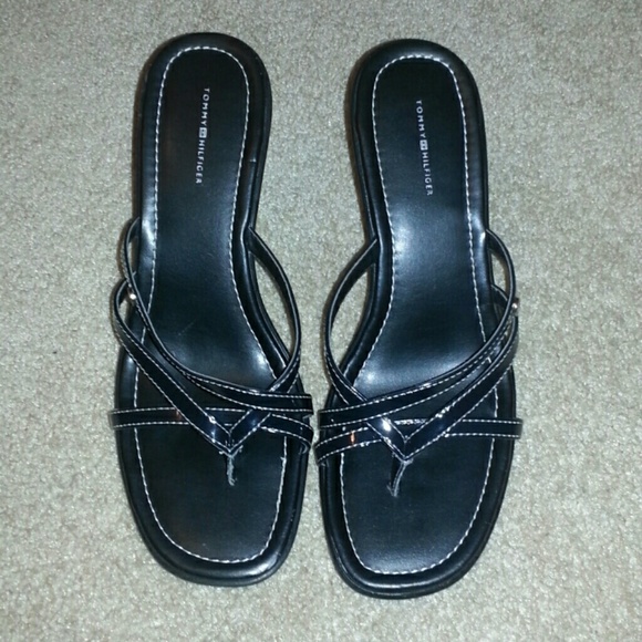 Black Tommy Hilfiger wedges
