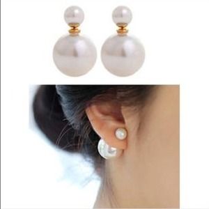 double pearl earrings (fashion jewelry)
