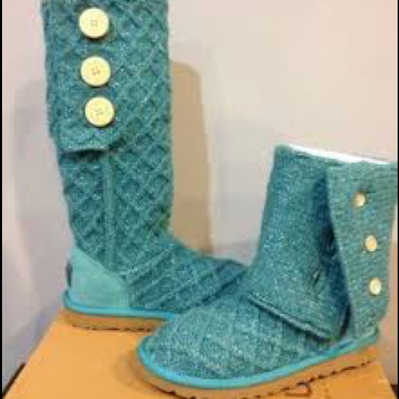 UGG Shoes - Superb UGG Metallic Deep Aqua LATTICE CARDY boots UGG Shoes - Superb UGG Metallic Deep Aqua LATTICE CARDY boots