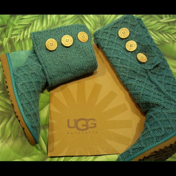 UGG Shoes - Superb UGG Metallic Deep Aqua LATTICE CARDY boots UGG Shoes - Superb UGG Metallic Deep Aqua LATTICE CARDY boots