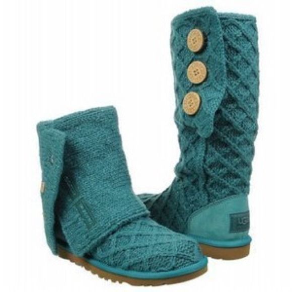 UGG Shoes - Superb UGG Metallic Deep Aqua LATTICE CARDY boots UGG Shoes - Superb UGG Metallic Deep Aqua LATTICE CARDY boots