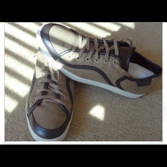 Tan and Brown Men Ferragamo sneakers