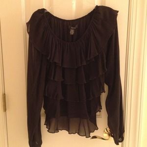 Ishyu ruffled sheer blouse
