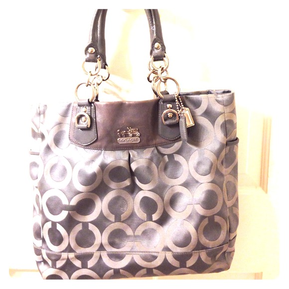 Silver Coach Tote Bag - Picture 1 of 4