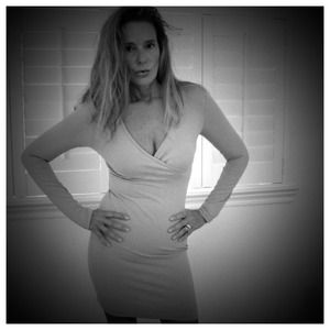 American Apparel nude cross chest long sleeve.