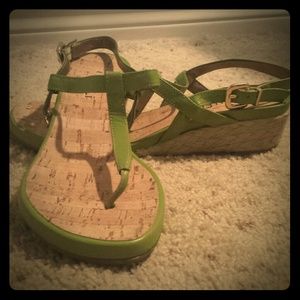 NEW Lime green wedge sandals