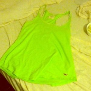 Racer back lime green tank .