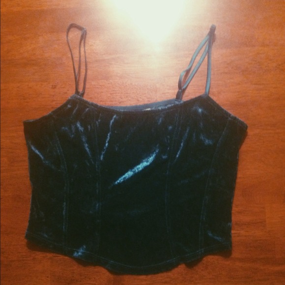Victoria's Secret Green Velvet Crop Top