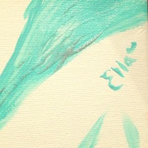 Baby blue zebra painting with silver sparkles