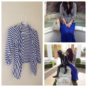 Black and white stripe blazer