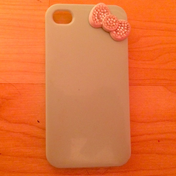 Cute Mint Green iPhone 4/4s Case with Silver Bow