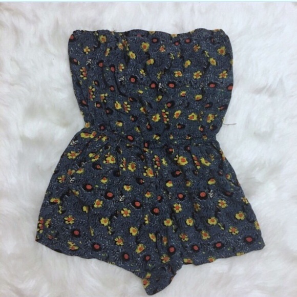 Blue Floral Playsuit/ Romper