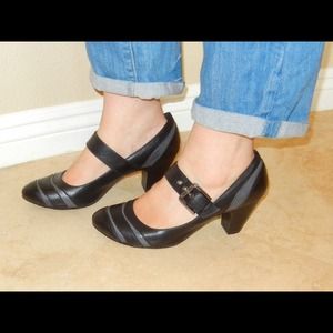 Black & Gray Rockabilly Mary Jane Heels New 10.5