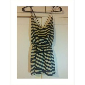 Black and off white pattern blouse