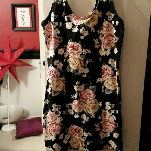 Flower body con tank dress