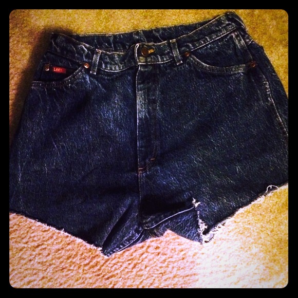 High waist dark blue jeans