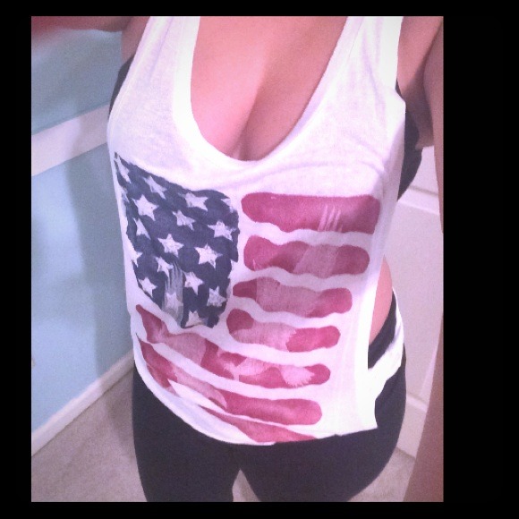 Do Not Disturb Tops - *FLASH SALE*American Flag Muscle Shirt