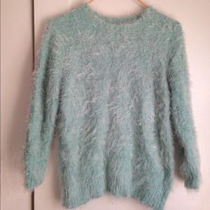 Teal shaggy sweater