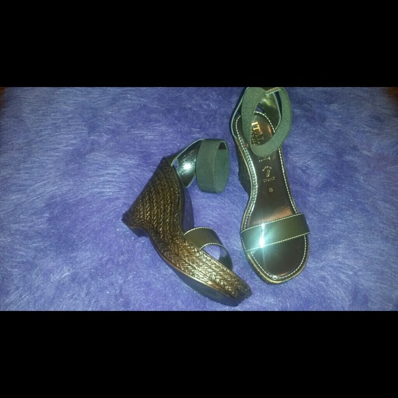 Italian shoemaker open toe wedges