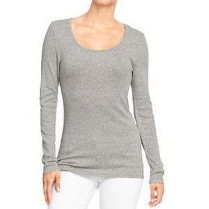 Gray Fitted Long Sleeve