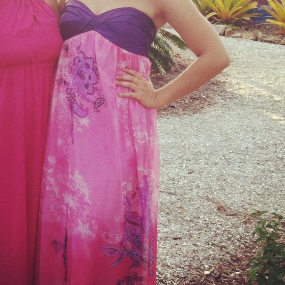 La Femme purple and pink formal dress