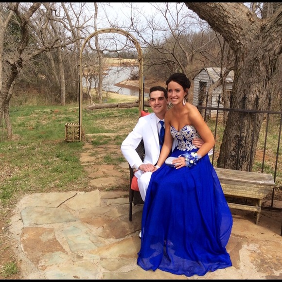 Night Moves royal blue prom dress, only work once - Picture 1 of 4